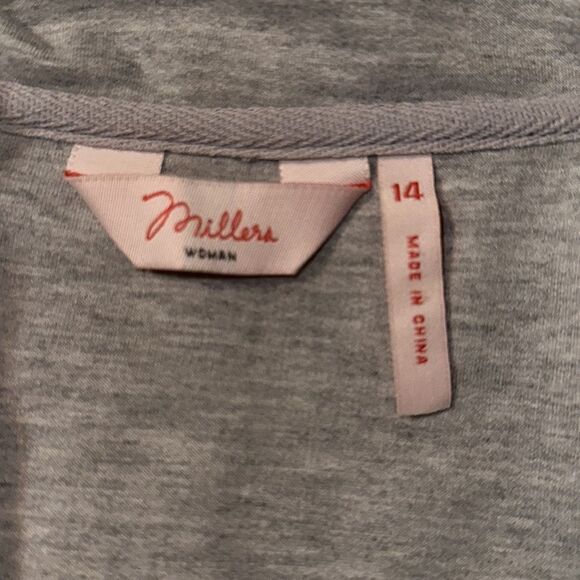 Millers 12 Heather Gray White Striped Mock Neck Full Zip Sweatshirt Jacket - Picture 13 of 14